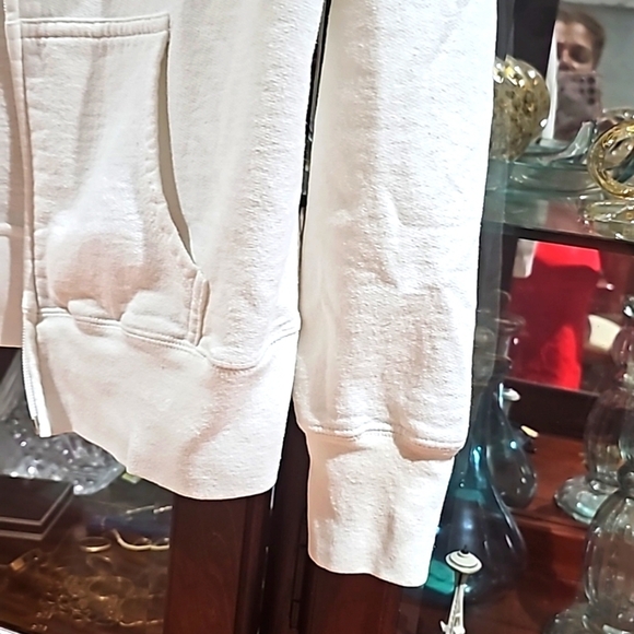 Hanes White Sweater Hoodie Athletic Style size medium - Picture 4 of 7